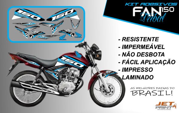 kit adesivos fan 150 2012 a 2012-edição especial(moto vermelha) - Imagem 6