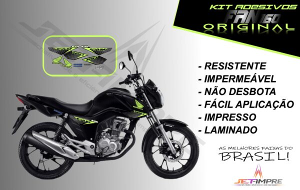 kit adesivo fan 160 2017 à 2021- modelo original(moto preta) - Imagem 17
